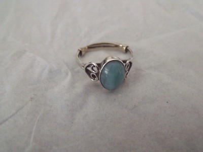 HANDCRAFTED STERLING SILVER 925 TURQUOISE RING SIZE 7.5