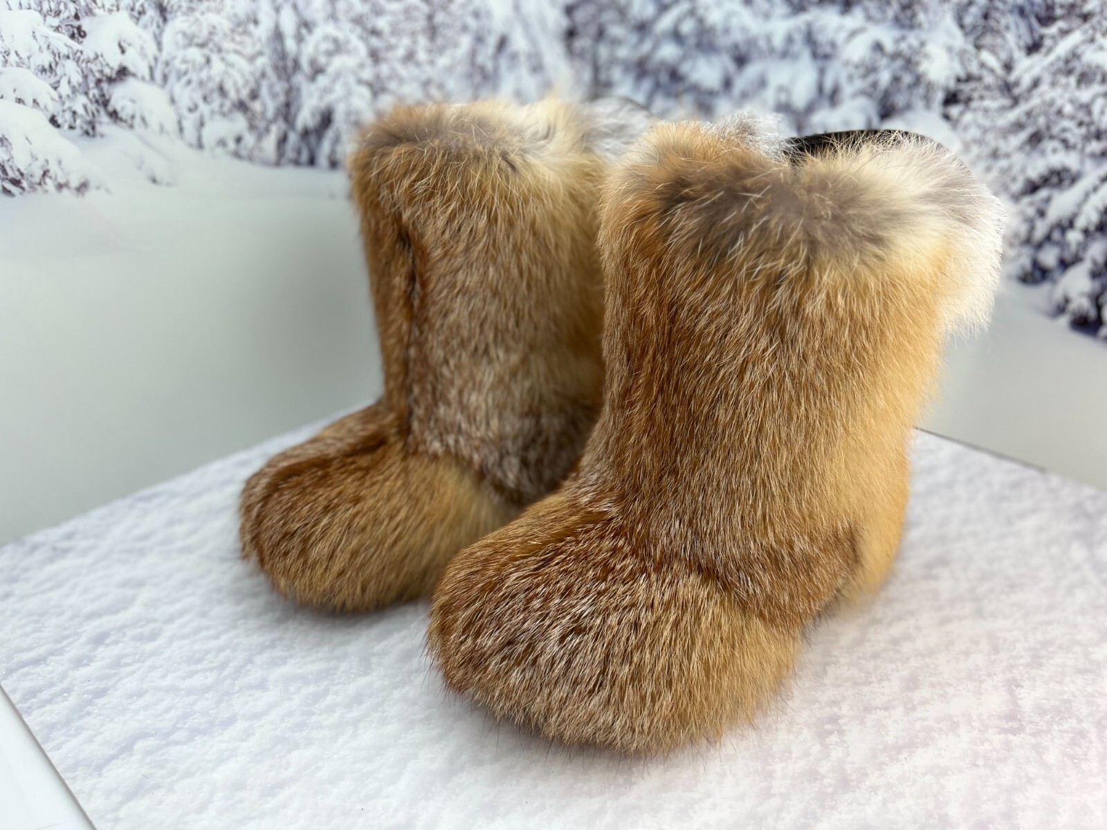 Pre-owned Litvin Fox Fur Boots For Men, Viking Boots, Mukluks, Snow Winter Boots, Mens Gift In Red