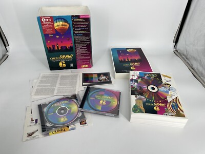Vintage Corel Draw 6 Cd ROM The Best In 32-Bit Graphic 4 Discs *read* Windows 95