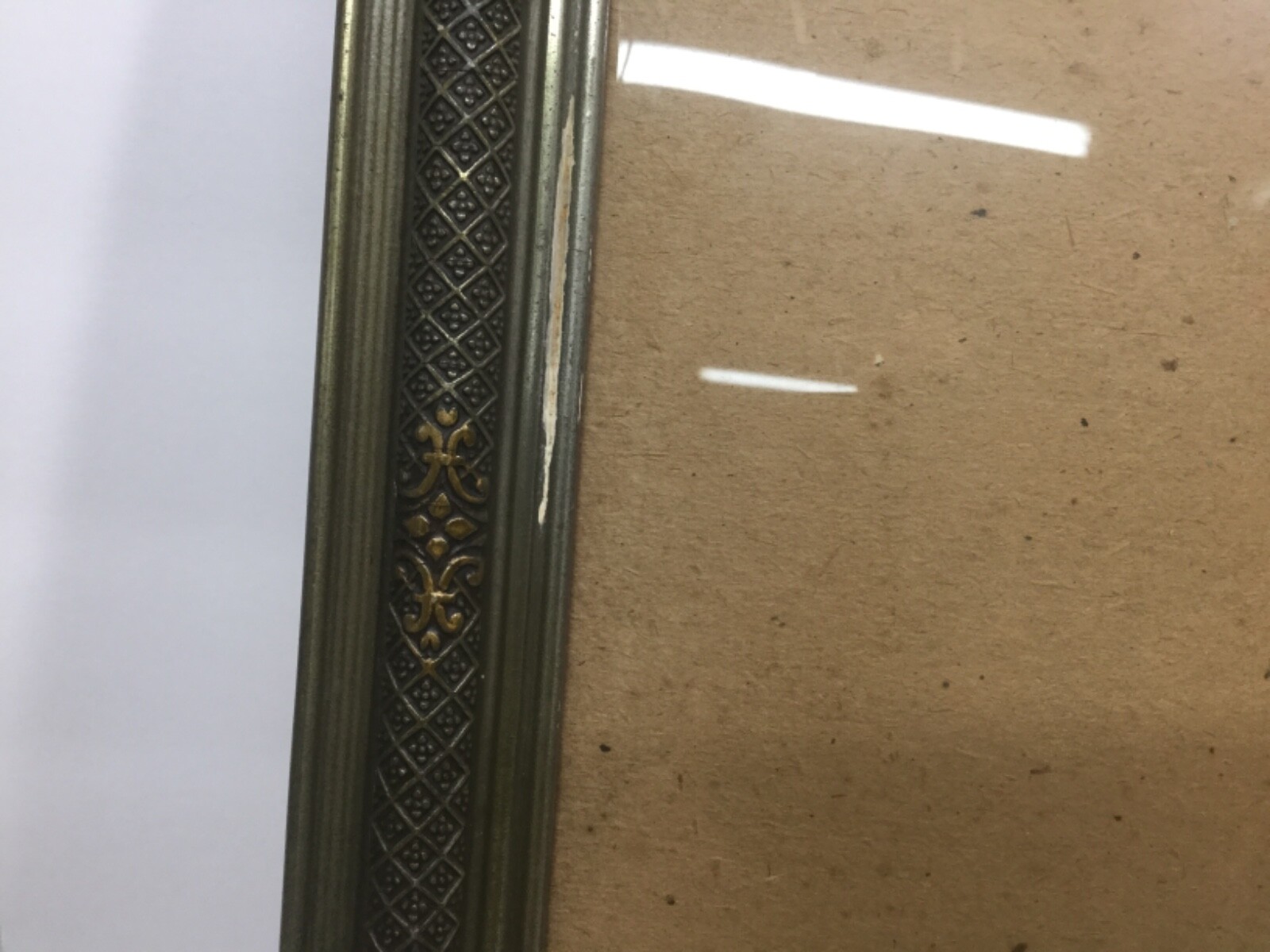 Lot of 2 Antique Wood & Gesso Picture Frame BUBBLE Glass Gold  Vintage