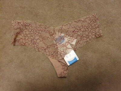 Sloggi Light Lace Brazil Panty 10 Pink/Wine BNWT Freepost