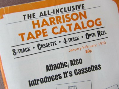 Vtg 1970 Harrison Tape Catalog Reel 8 & 4 Track Cassette Grateful Dead Hair CSN