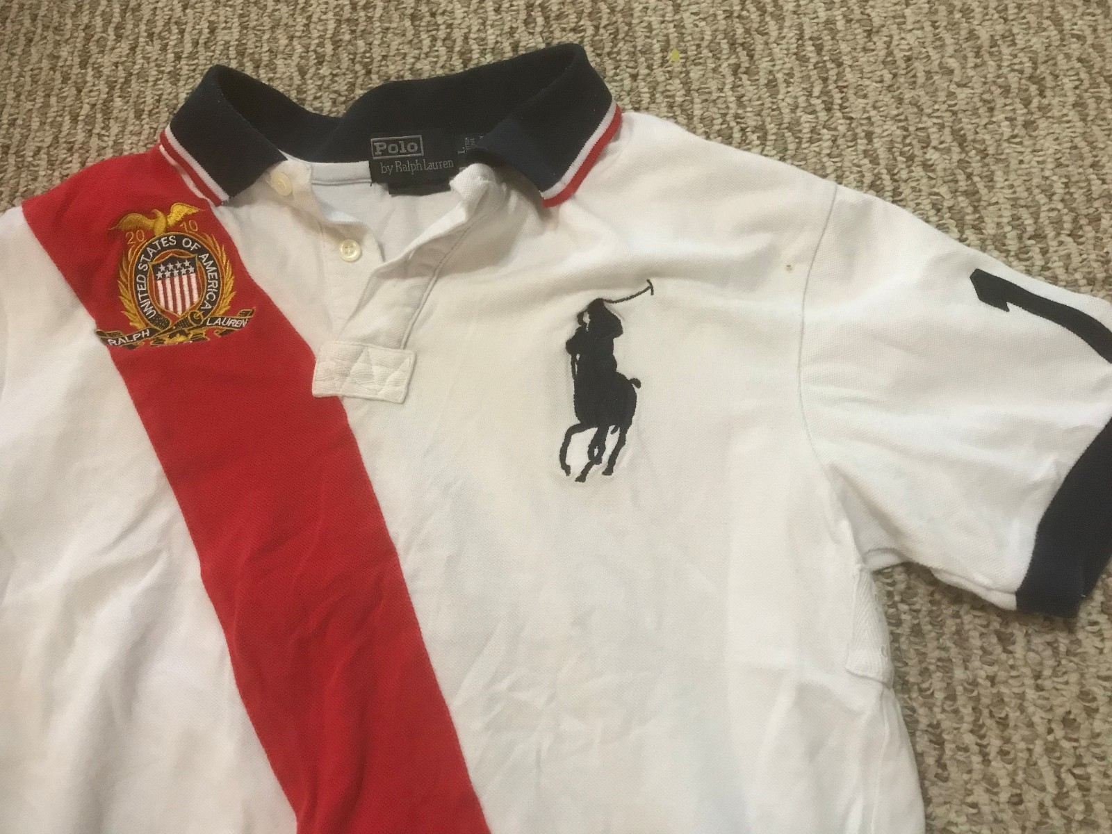 vintage 2010  usa RALPH LAUREN big pony #14 SHIRT (size L but read )