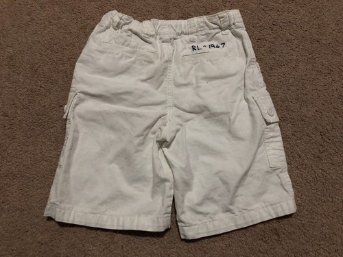Polo Ralph Lauren Boy's Shorts Size 6 White 100% Cotton Flat Front Adjustable