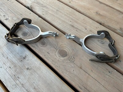 Horse Tack - Vintage Crockett Aluminum Western Spurs With Straps