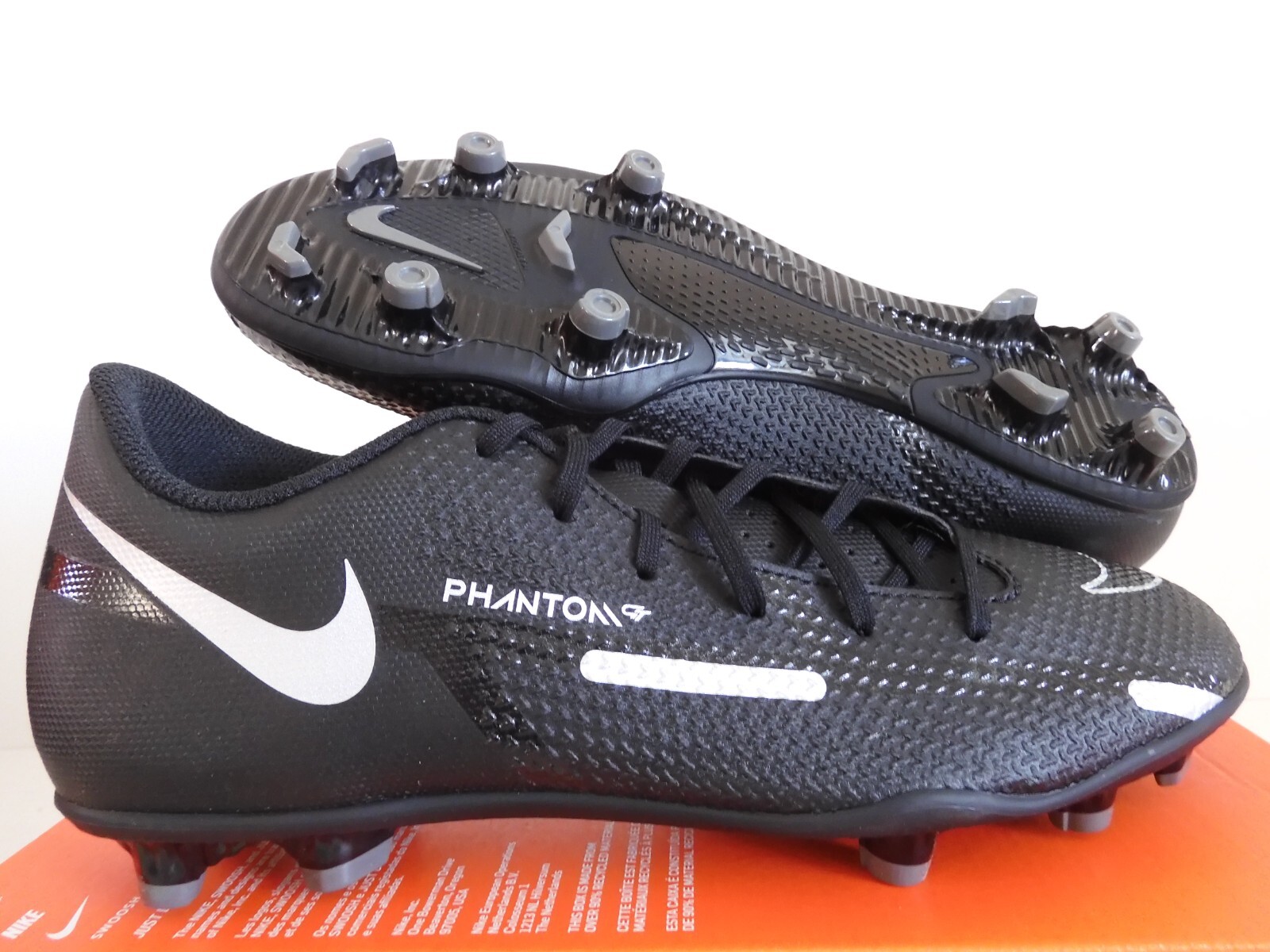 Nike Phantom Gt2 Club Fg/Mg Black-Metallic Silver Sz 8.5