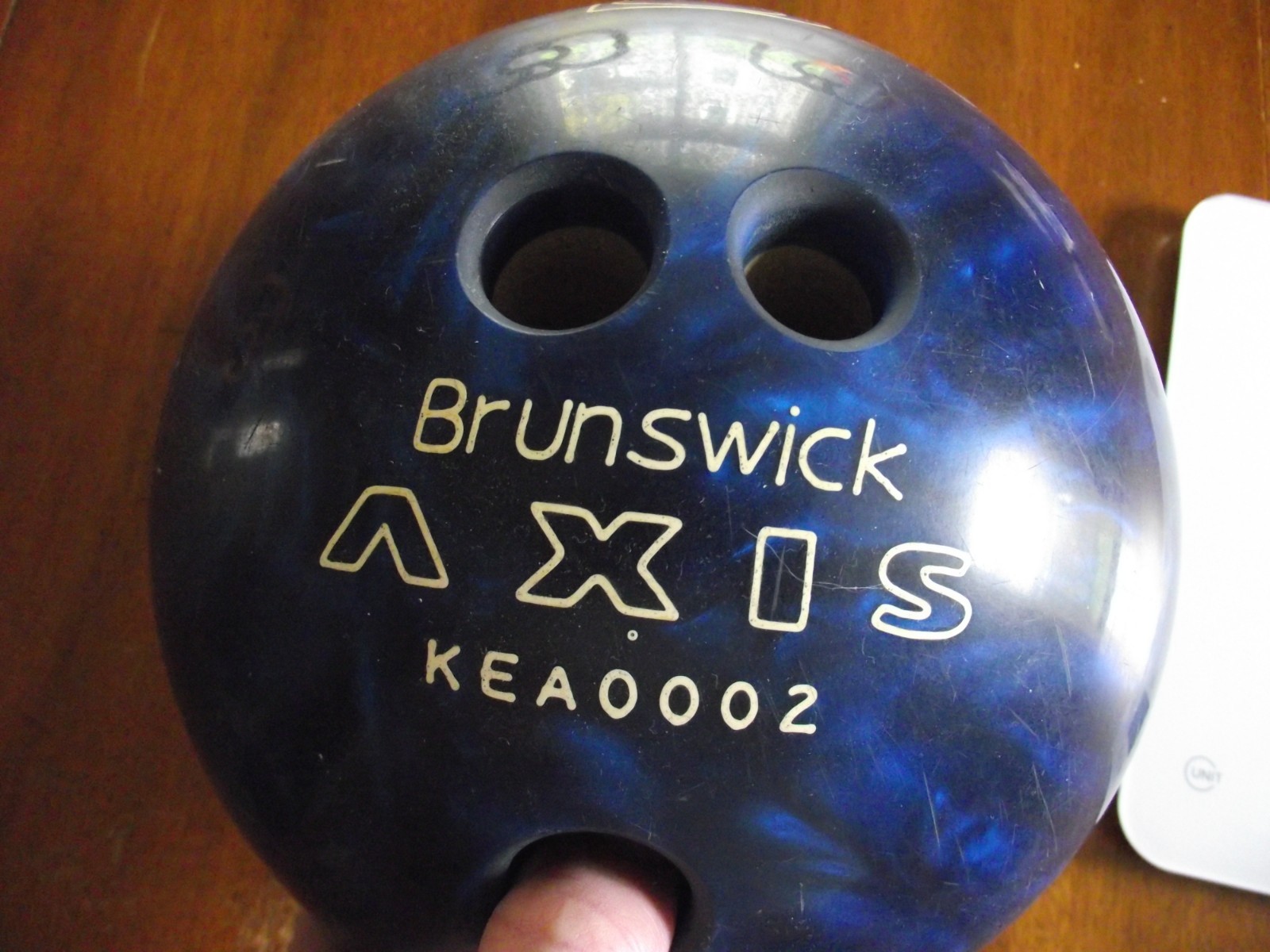 SALE vintage Brunswick Axis Blue 14lb Bowling Ball