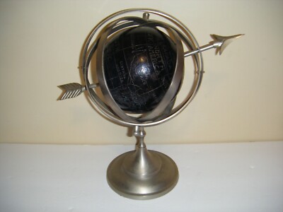 Vintage Armillary Sphere Earth With Arrow Astrological Signs Globe 