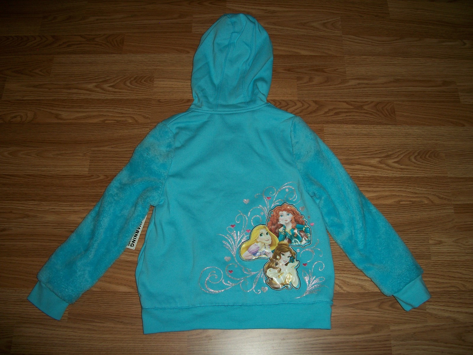 Disney Princess Girls 2 Piece Set Blue Hoodie & Long Sleeve Shirt 10/12 NWT