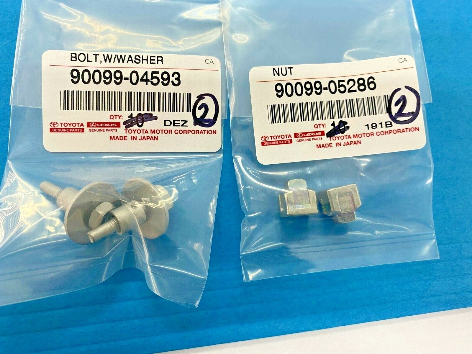 4-PC SET OEM TOYOTA LEXUS (02-17)Bolt w/Washer 90099-04593(2 4-PC SET OEM TOYOTA LEXUS (02-17)Bolt w/Washer 90099-04593(2