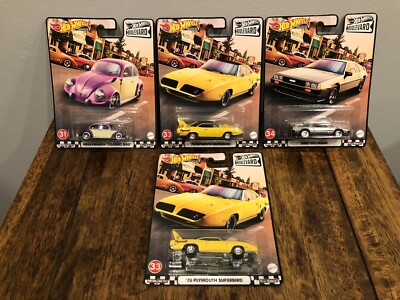 Hot Wheels - '70 Superbird x2, DeLorean & Classic Bug - 2022 Boulevard LOT of 4