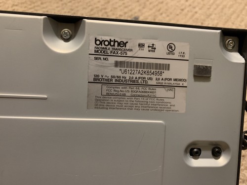 Brother Model Fax 575