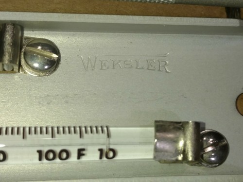 Vintage Weksler Sling Psychrometer in Original Crush-proof  Leather Case