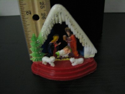 Vintage Miniature Christmas NATIVITY Mid Century Art Deco Atomic Era Xmas Creche