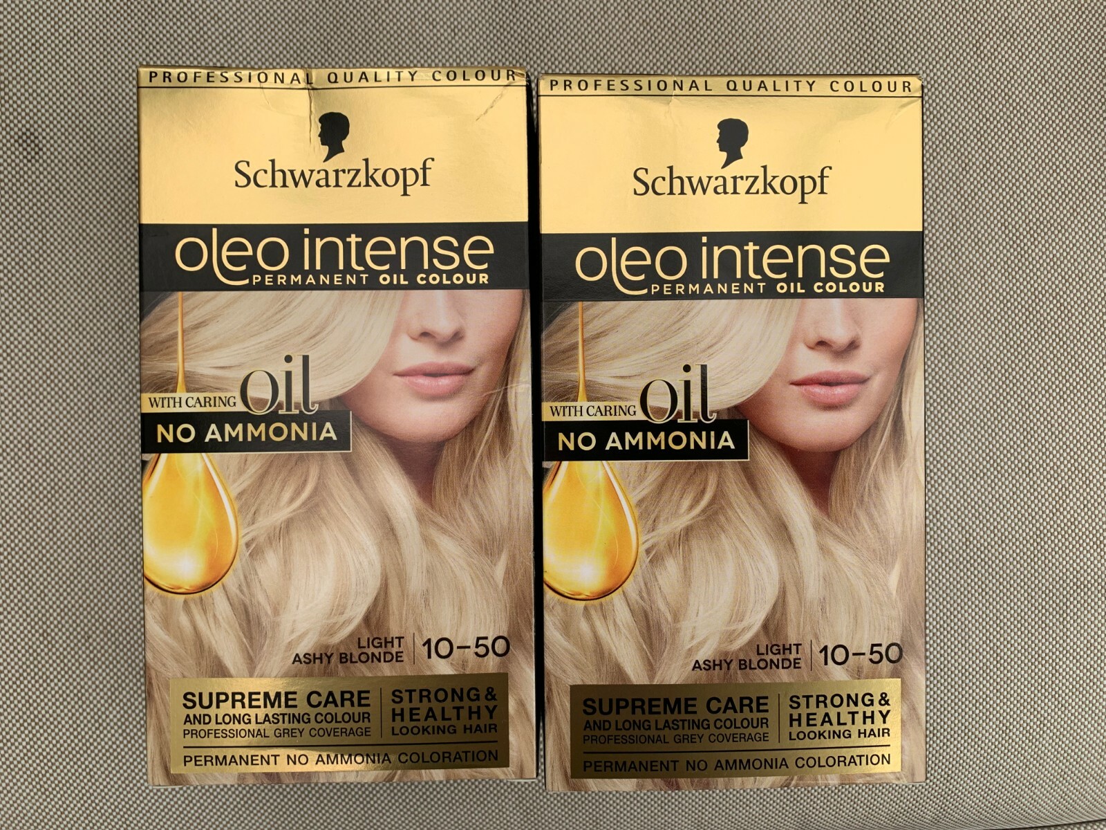 2 x Schwarzkopf OLEO INTENSE PERMANENT OIL HAIR COLOUR LIGHT ASHY BLONDE 10 - 50
