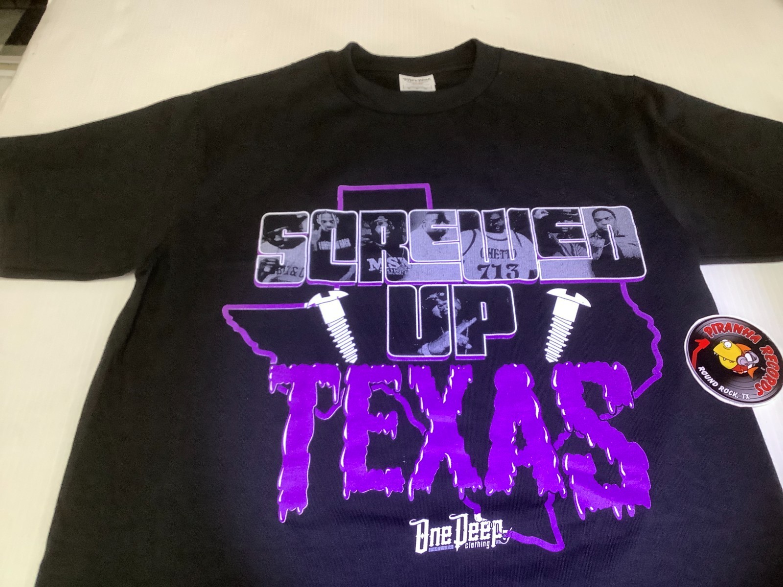 Screwed Up Texas DJ Screw Black Shirt Medium-3XL One Deep
