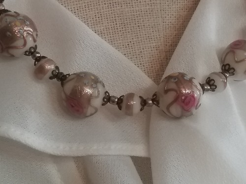 Antique Venetian wedding cake bridal glass bead Murano Art Deco Victorian 19