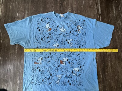 Vtg Y2K Peanuts Snoopy T-Shirt Unisex Adult Size 3XL Blue 100% Cotton Pre-Shrunk