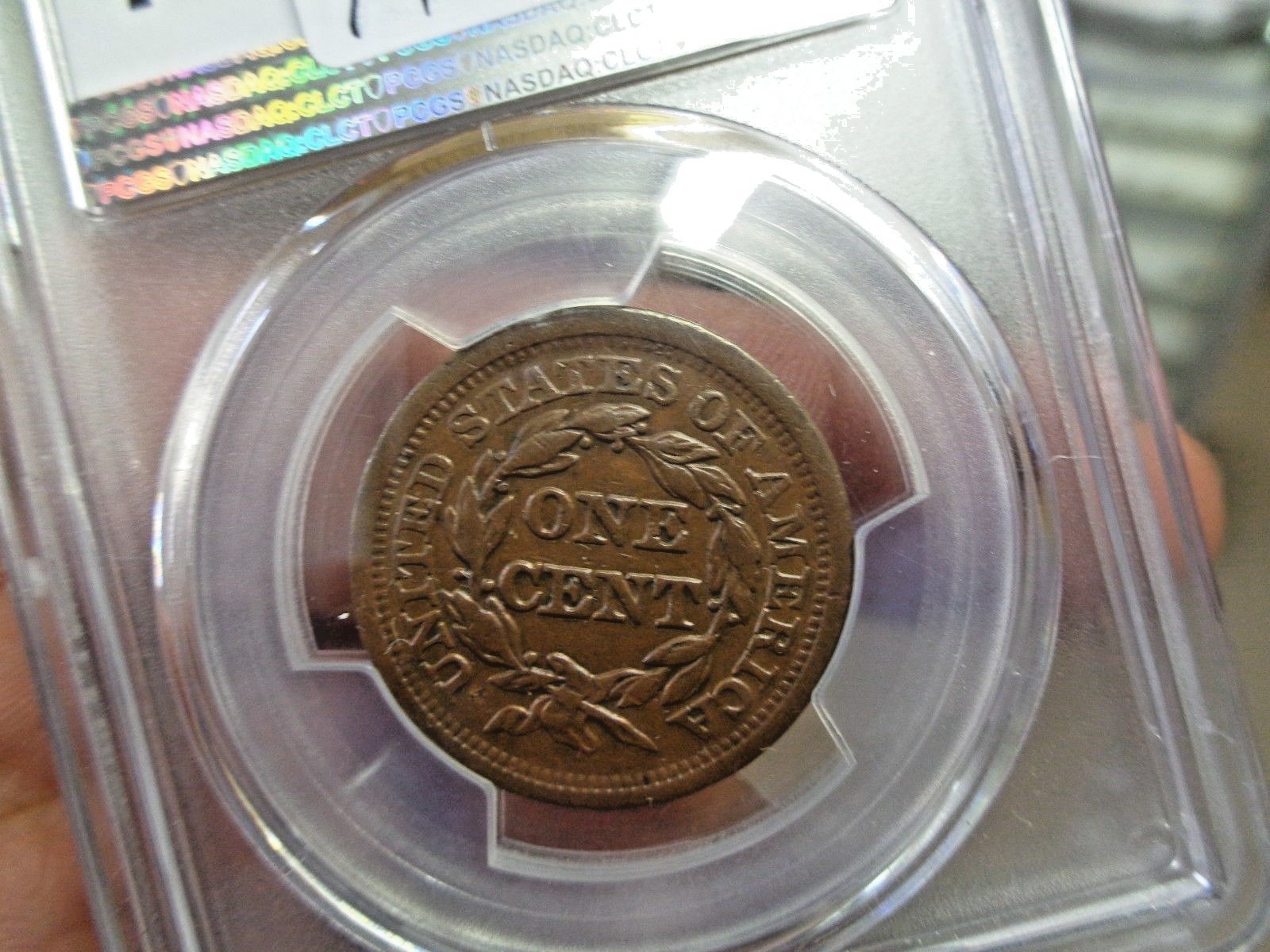 1849 braided hair large cent pcgs xf45