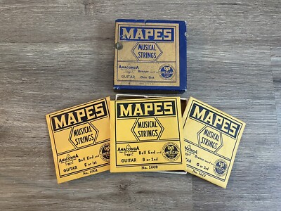 Vintage Mapes Guitar Anaconda Musical Strings Lot New Old Stock NOS