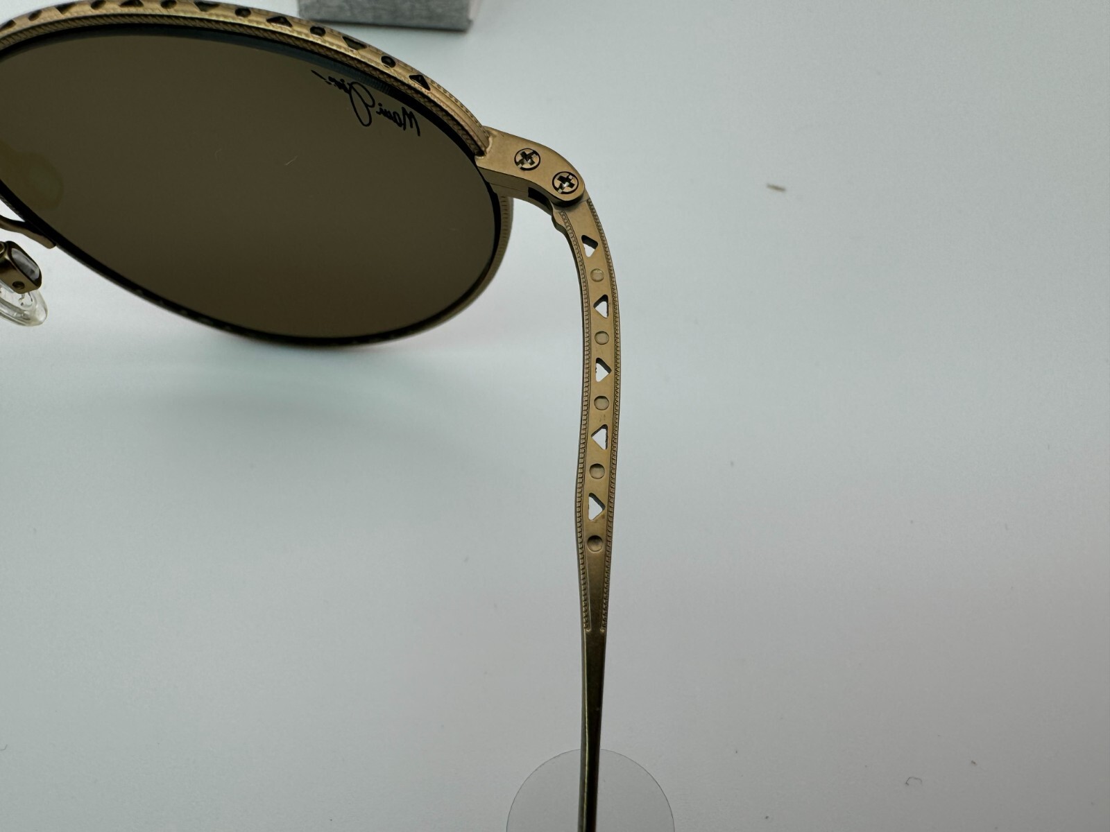Pre-owned Maui Jim North Star Mj 757-16m Gold W/ Hcl Bronze Polarized Round Sunglasses