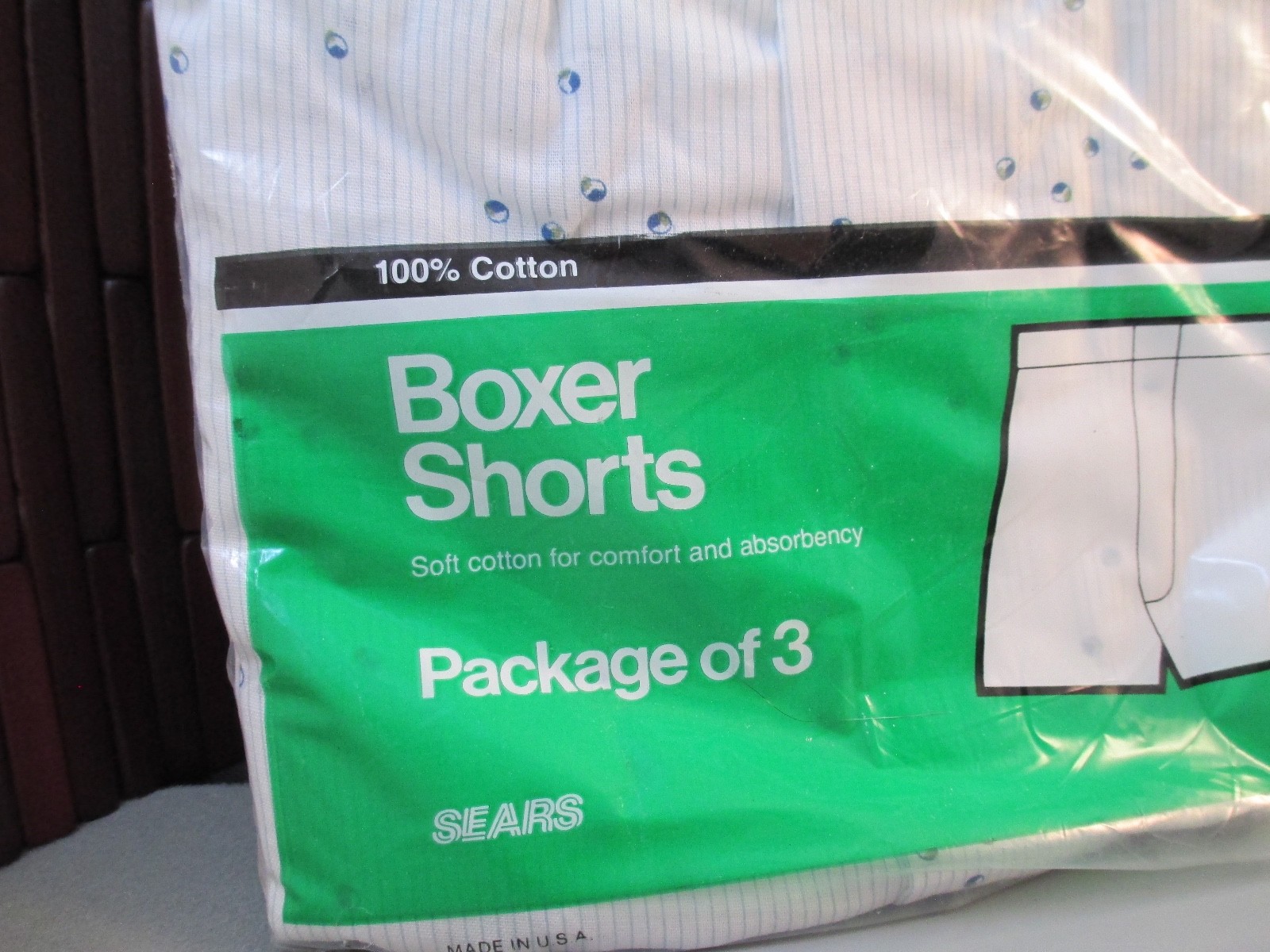 3 Vintage NOS Sears Boxer Shorts Underwear SZ 34 -36 Medium USA Made Lot 9