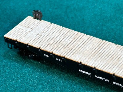 N Scale 5 pcs Wood Decking for Micro Trains 50ft Fishbelly Side Flat Car Laser