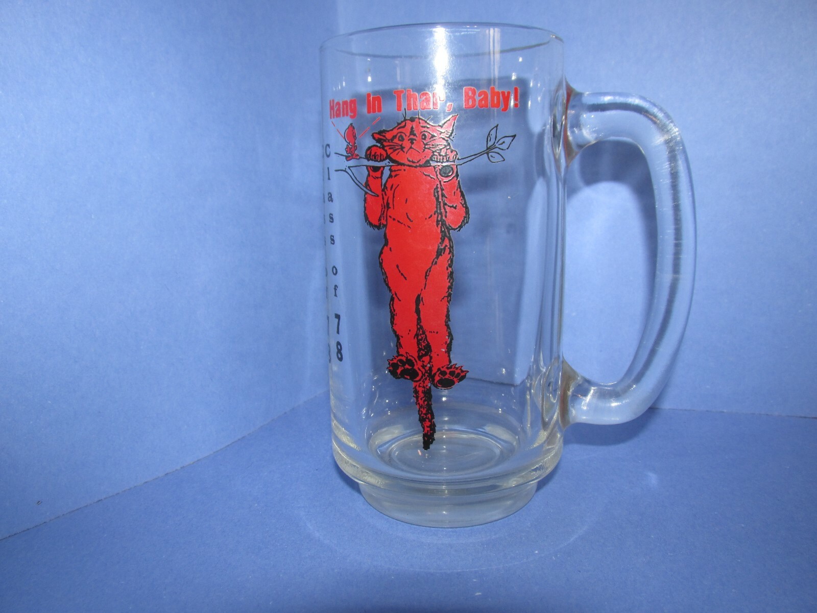 Beer Mug Class of 78 Hang in there baby cat keepsake Graduate E8