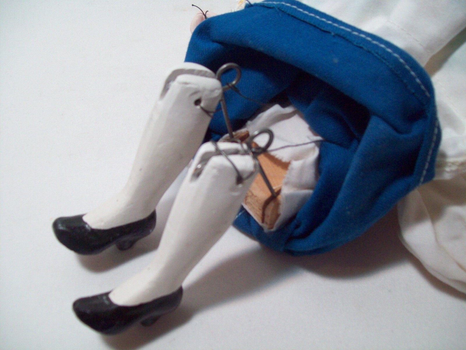 Antique Norwegian Female Wood & Ceramic Toy