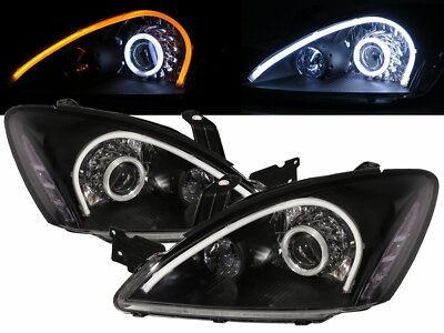 LANCER 2003-2007 CCFL Projector LED Bar Headlight Black US V2 for Mitsubishi LH