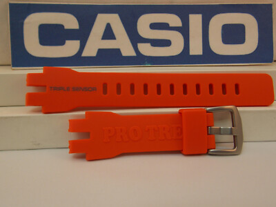 Casio Watch Band PRW-3000 -4 Orange Triple Sensor Pro Trek Strap
