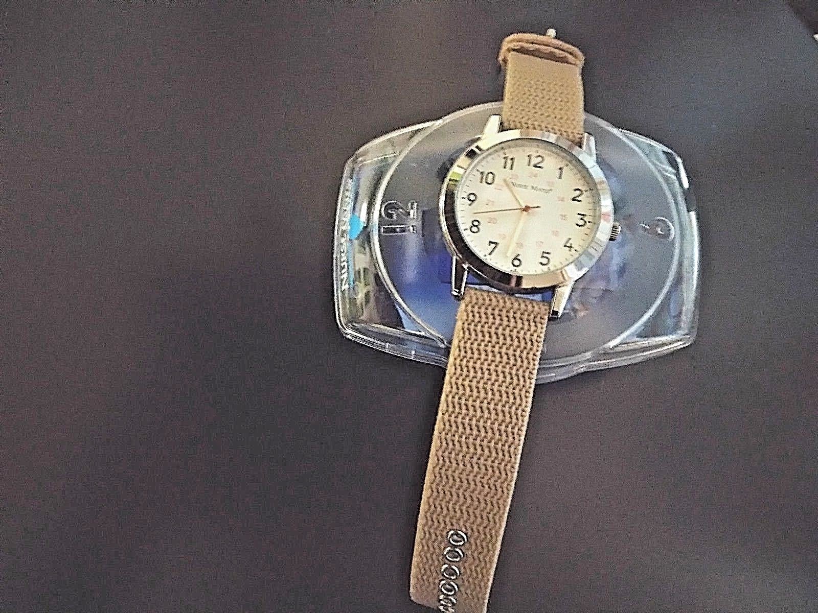 Nurse Mates NM915000 Watch analog woven TAN band military time free shipping