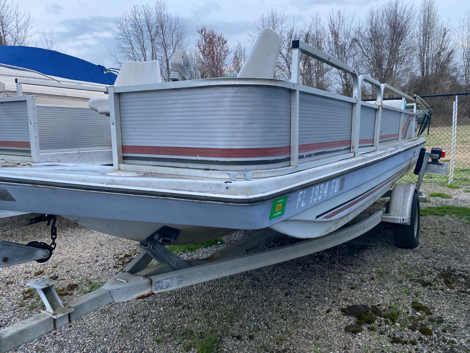 1988 Godfrey Hurricane 19' Deck Boat & Trailer North Carolina Used