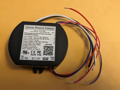 Thomas LED25W-36-C0700-D Constant Current Dimmable LED Driver, 700mA, 12-36VDC 
