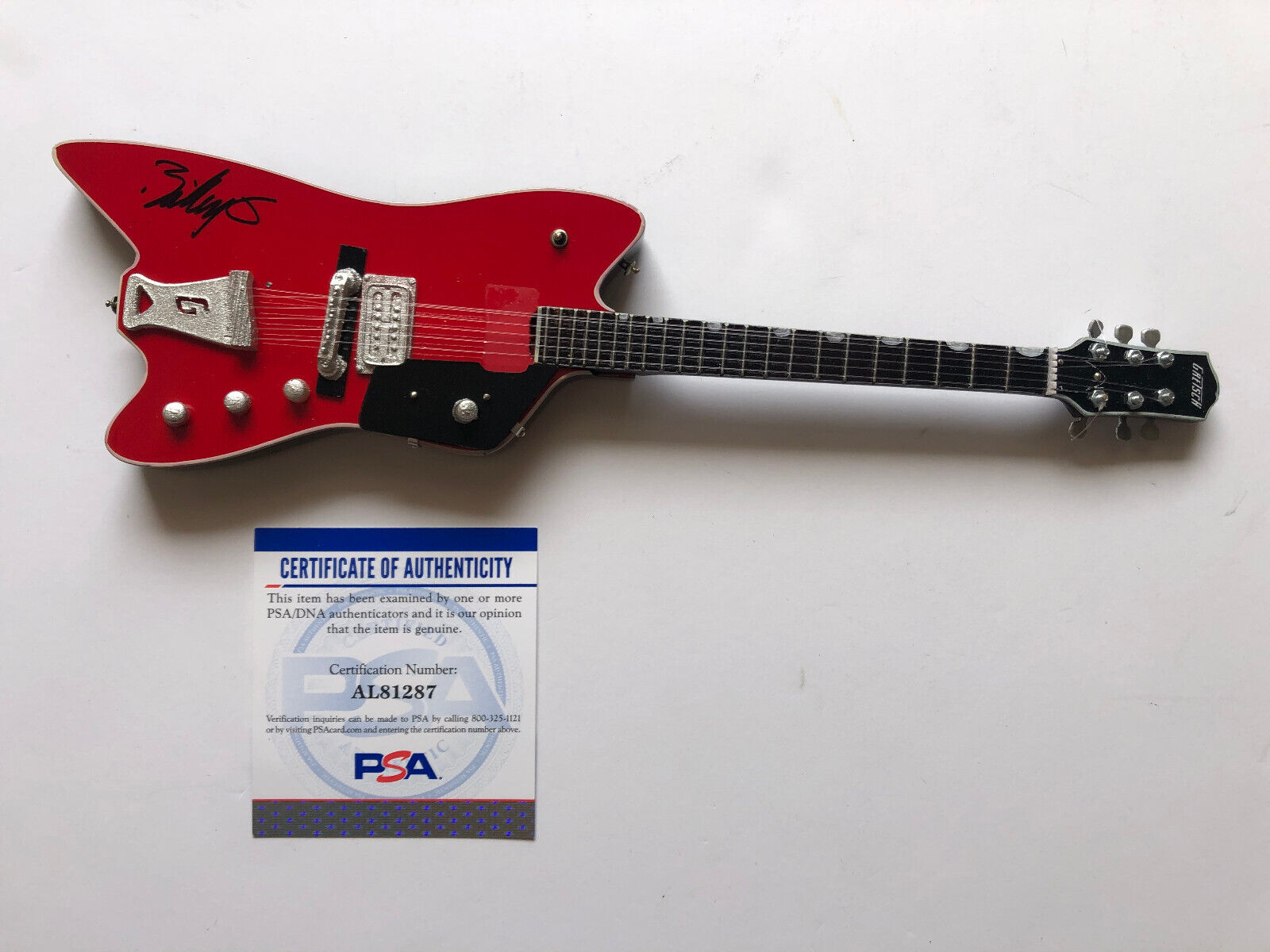 BILLY GIBBONS SIGNED AUTOGRAPHED ZZ TOP MINI SIZE GUITAR PSA BILLY GIBBONS SIGNED AUTOGRAPHED ZZ TOP MINI SIZE GUITAR PSA