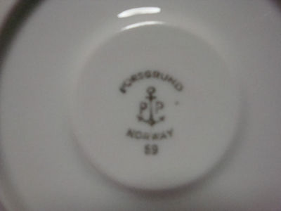 Porsgrund Norway Cup & Saucer Seljord Blue Gold