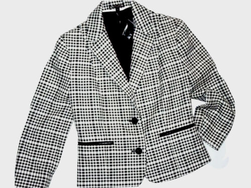 Express women's 3/4 sleeve Jacket blazer - size 0 - Black / Wh...