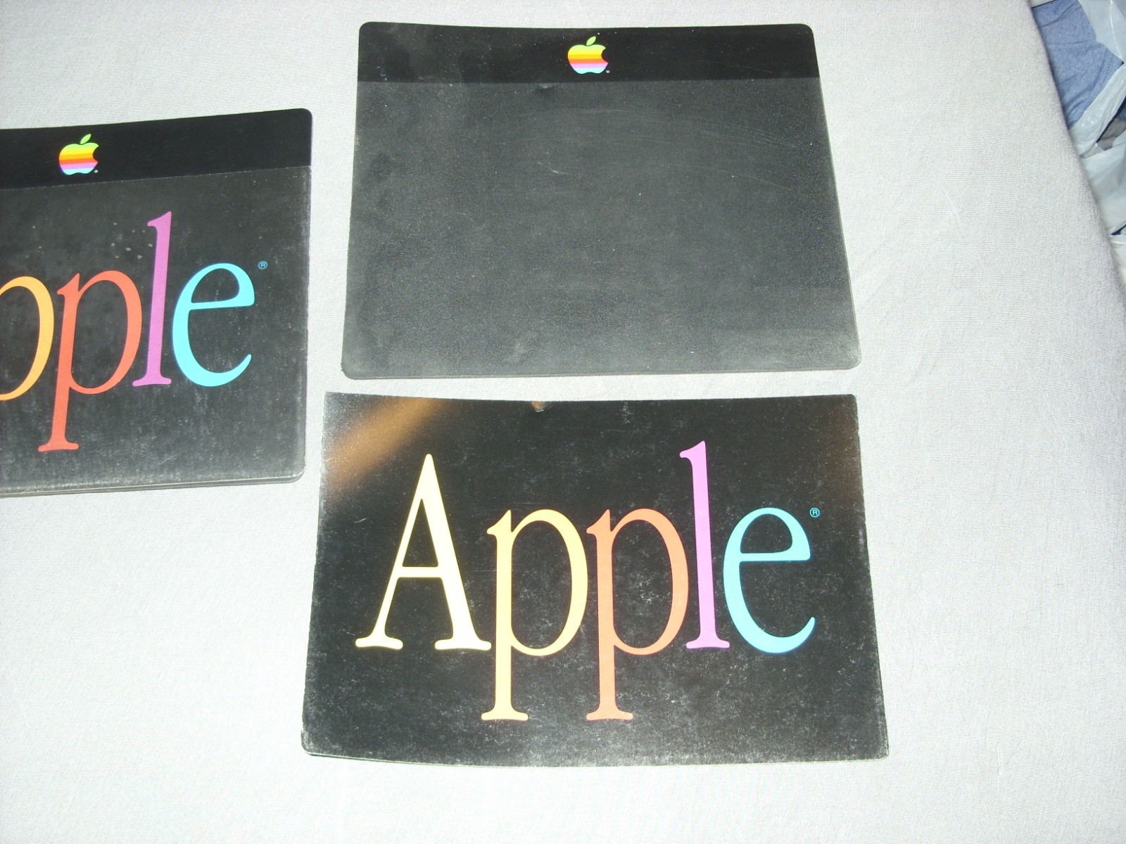 2 Vintage Apple See-Thru Mouse Pads - Rare!