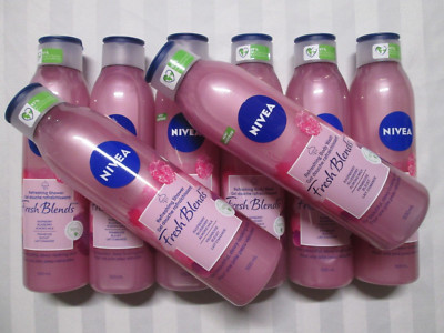 NIVEA Fresh Blends RASPBERRY-BLUEBERRY-ALMOND MILK Shower Gel 17 FL OZ Lot 8