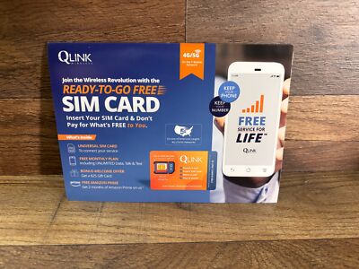 QLink Wireless Ready-To-Go-Free SIM Card - NEW
