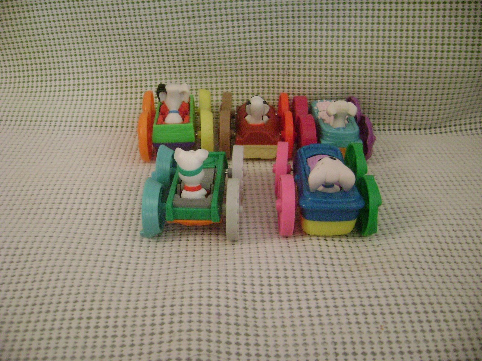101 DALMATIANS Flip Cars McDonald's 1997 Disney toy LOT of 5 plastic 3