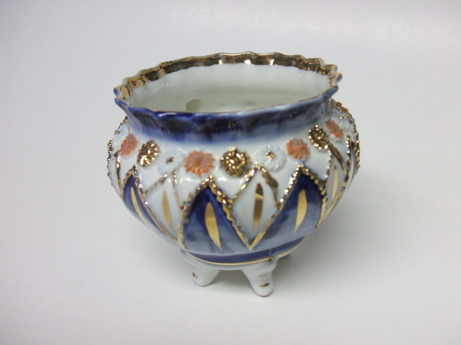 Blue & Gold sugar China bowl