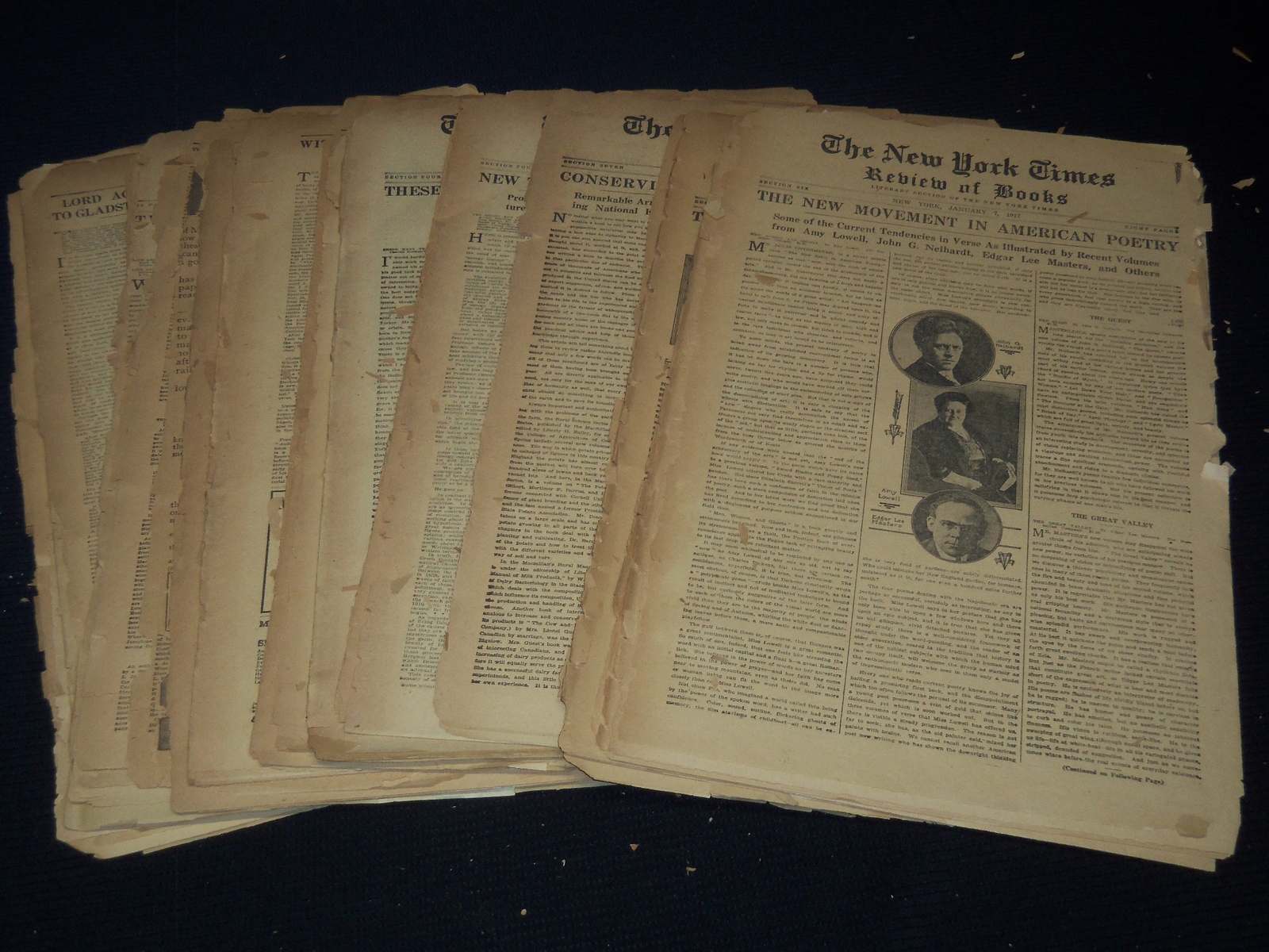 【新聞】FINAL  「FINAL TIMES ISSUE 1」 1917-1918 NEW YORK TIMES NEWSPAPER BOOK REVIEW SECTIONS LOT