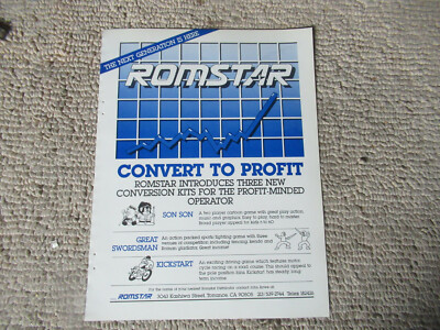 11- 8.5'' SON SON GREAT SWORDSMAN KICKSTART   arcade video game AD FLYER    