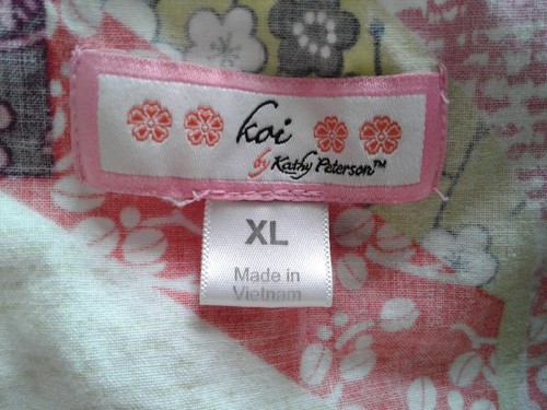 Koi Womens XL Scrub Top Pink Green White Floral Geometric Short Sleeves Pockets