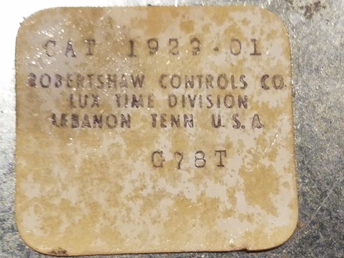 Vtg. - Robertshaw Lux Minute Minder Kitchen Timer - White w/Gold - Works   (119)