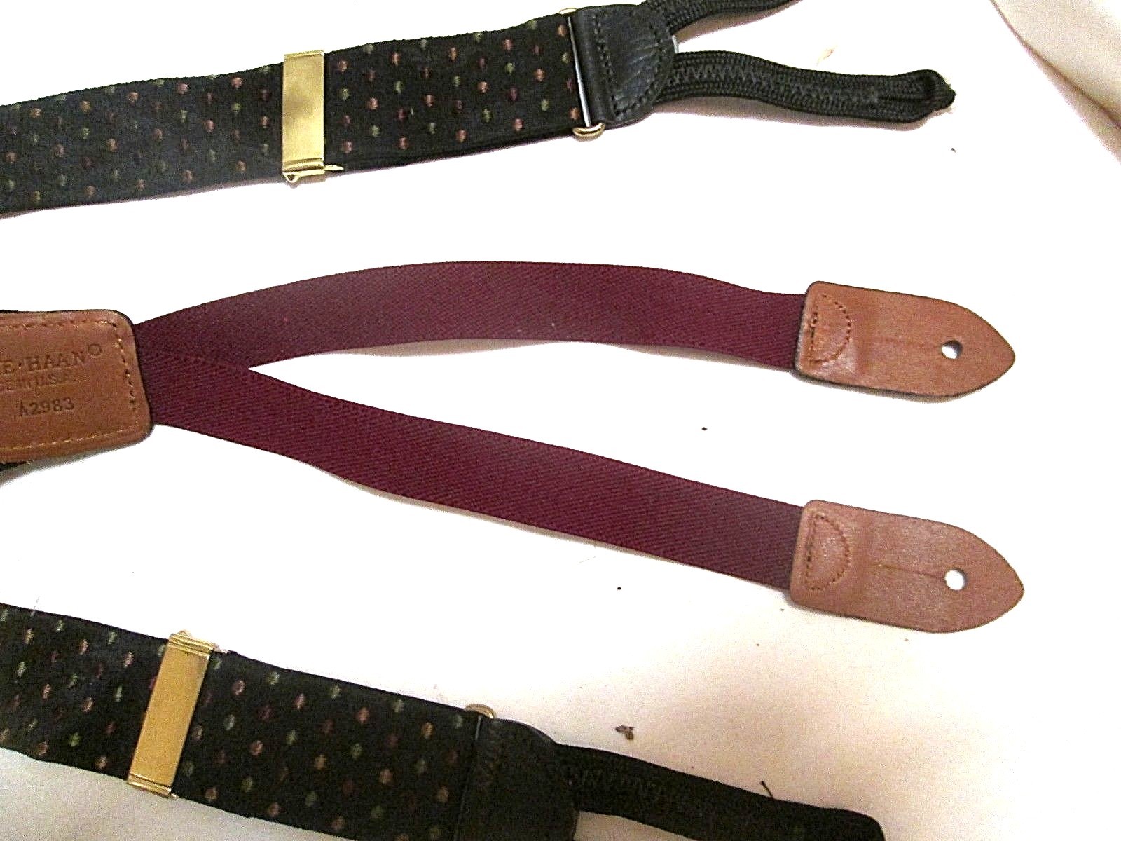 Cole Haan Black w/multicolor stitching Men's Suspenders Button Connectors