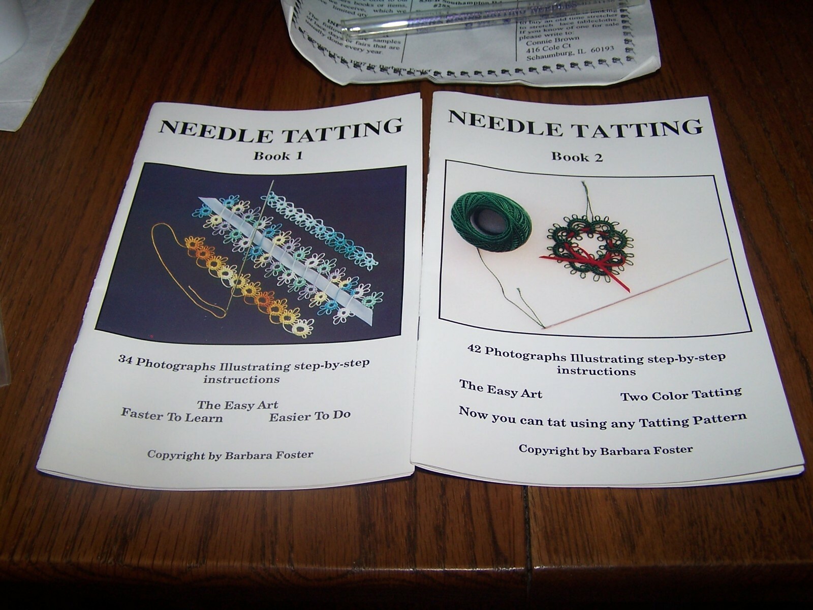 TATTING SHUTTLE HANDY HANDS NEEDLE #5-0 INSTRUCTIONAL BOOK 1 &2
