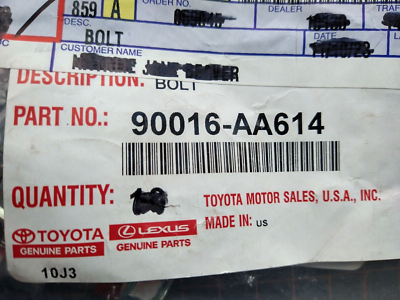 TOYOTA LEXUS DISC BRAKE CALIPER PIN BOLT 90016-AA614 NEW FACTORY  