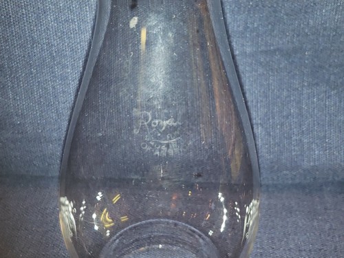 Vintage Royal Fine Flint Crimp Top Glass Oil/Kerosene Lamp Chimney 7 3/4